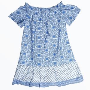 New Vineyard’s Vines Martha’s Vineyard Blue Hydrangea Off Shoulder Summer Dress